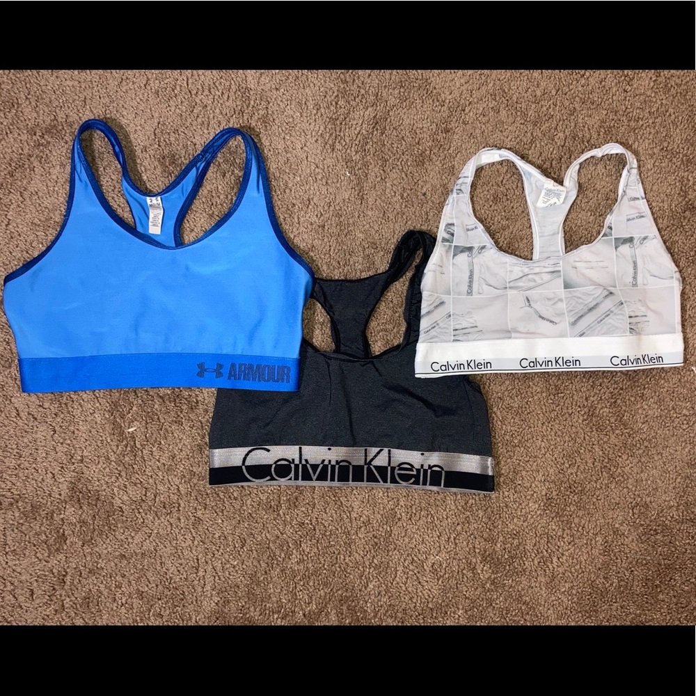 3 Sports Bras (Calvin Klein & UnderArmour)